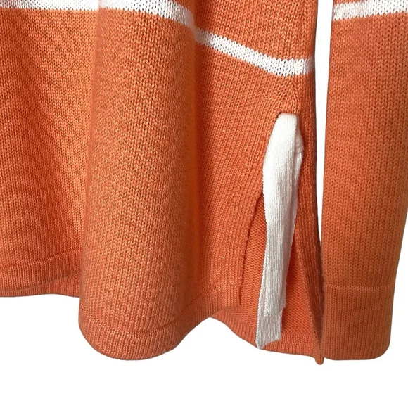 J Jill Sweater Women‎ Sz XS Orange Knit Cotton Stripes Office Career Tunic EUC - Picture 7 of 10